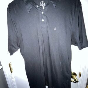 Volcom Classic Black Polo Shirt, Mens Sz L